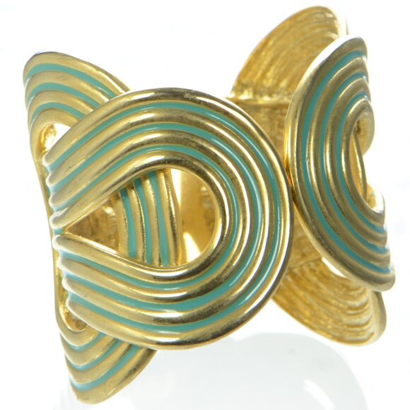Kenneth Jay Lane KJL Two-tone Knot Cuff Bracelet - Picture 1 of 11